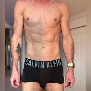 Calvin Klein Men's Microfiber Black Boxer Briefs with Logo Waistband